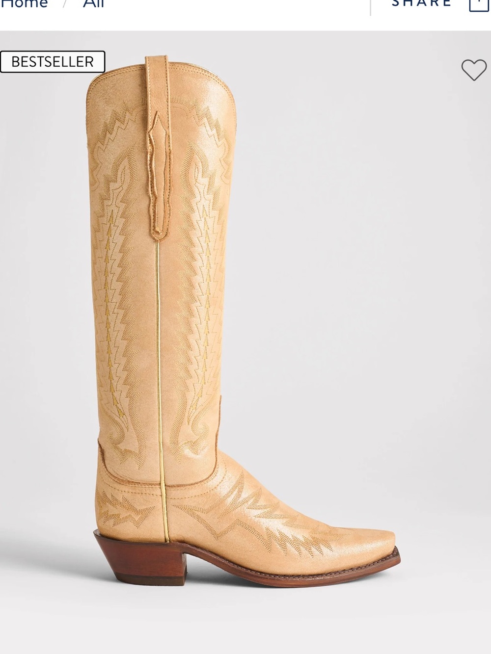 Lucchese Priscilla Boot in champagne shimmer color size 6.5-worn once- - Picture 2 of 5